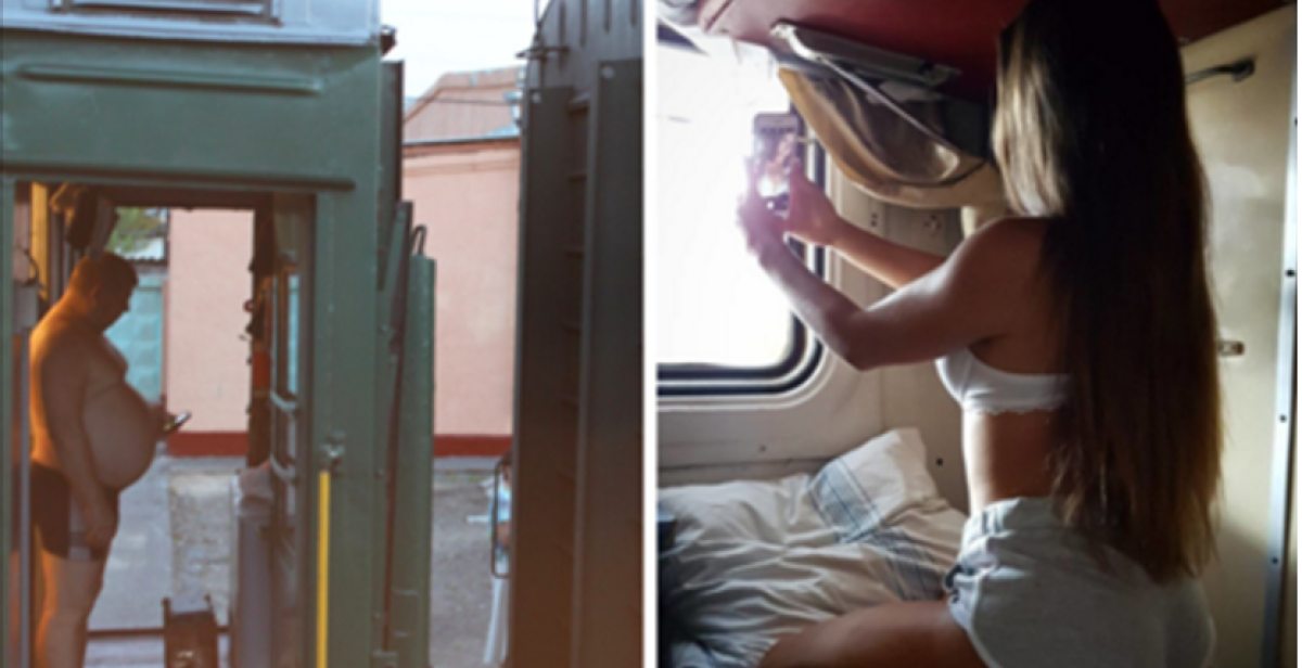 Женщины в электричке голые