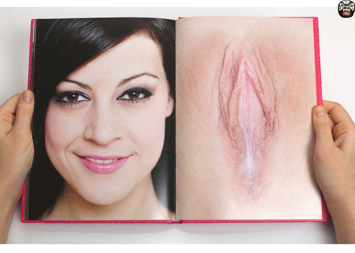 Лицо девушки и её вагина