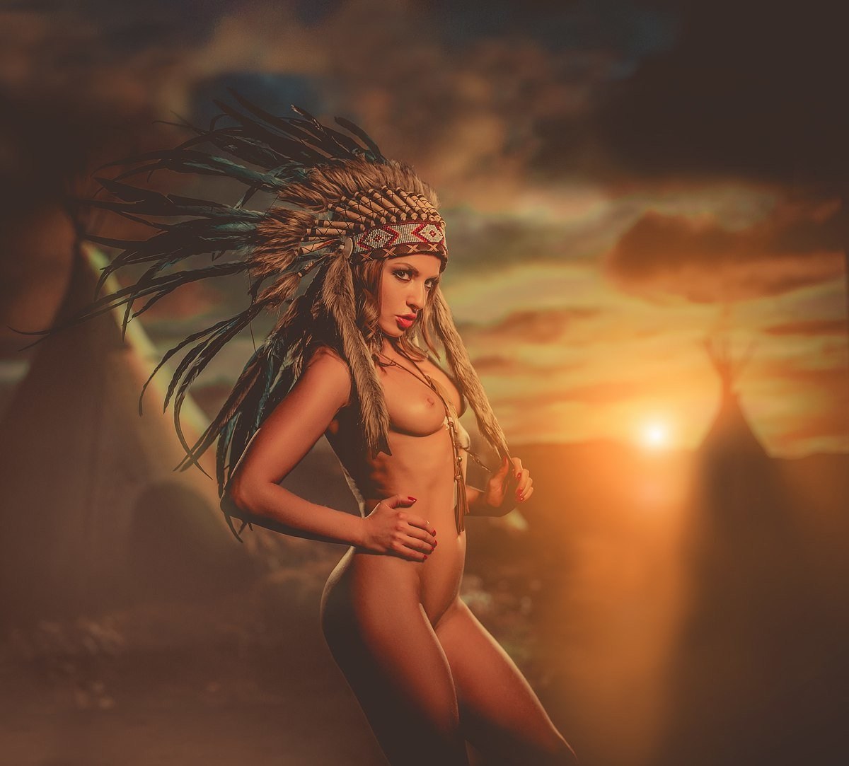 Голые амазонки с рабами