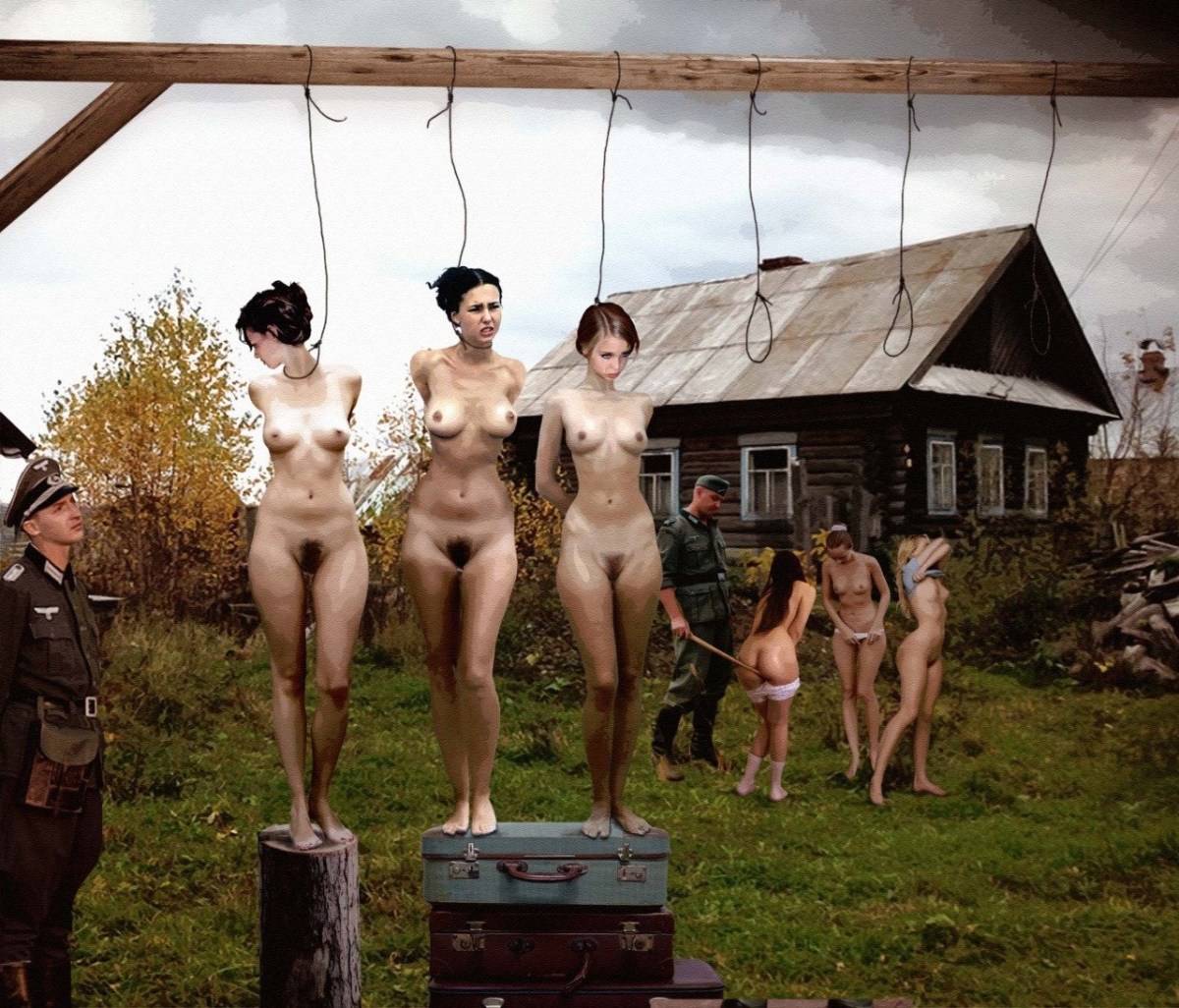 Голые женщины в нацистских лагерях