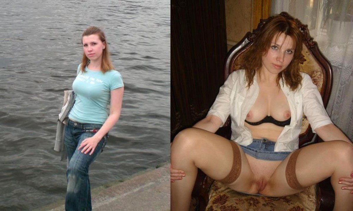 Одетые и раздетые бабы в чулках